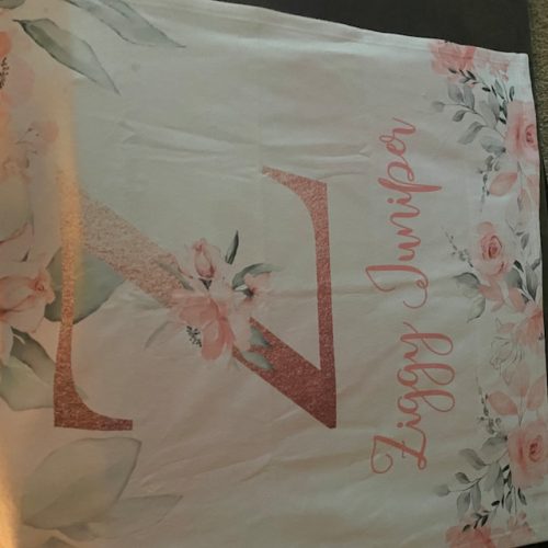 Personalized Monogrammed Name Baby Blanket Monogram Watercolor Flowers Soft And Warm Fleece Minky Blanket TTD NB294 photo review