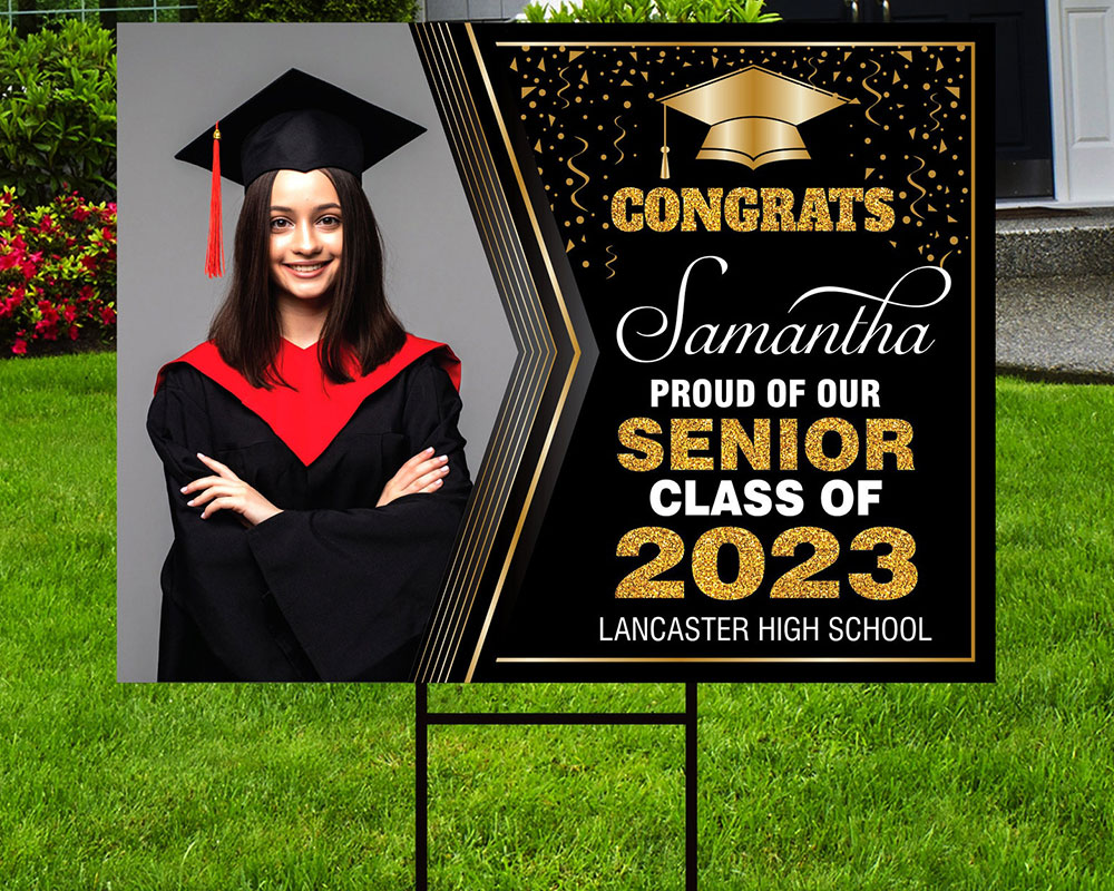 Personalized Graduation Yard Sign 2023 With Photo Congrats Class of