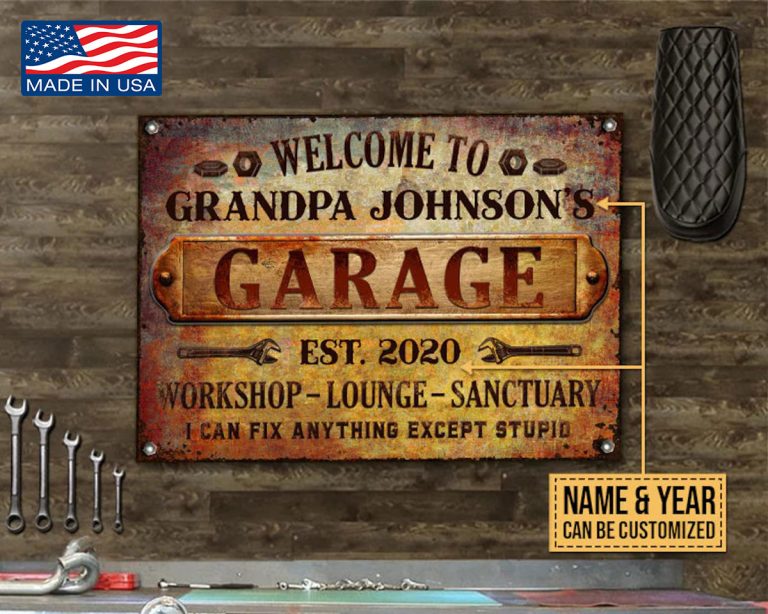 Personalized Metal Garage Signs Indoor Outdoor Made in the USA TMS49 ...