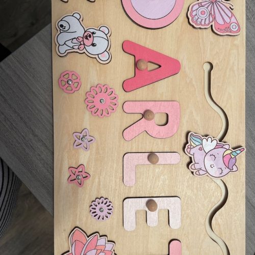 Personalized Wooden Busy Board Name Puzzle with Pegs Montessori Toys for Toddlers Baby 1 Year Old T01 photo review