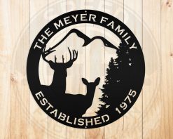 Personalized Cut Metal Deer Signs Indoor Outdoor TMS235
