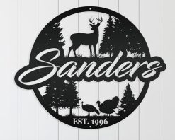 Personalized Cut Metal Deer Signs Indoor Outdoor TMS243