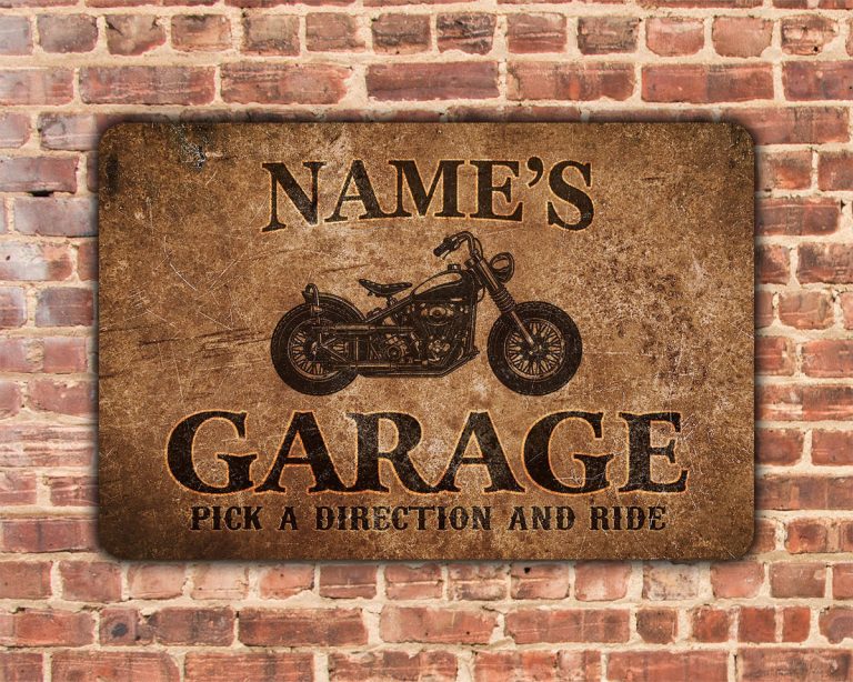 Personalized Cut Metal Garage Signs Motorcycle Indoor Outdoor TMS354