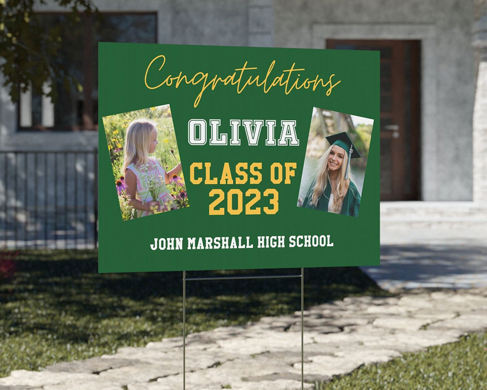 Personalized Graduation Yard Sign 2023 With Photo Congrats Class of