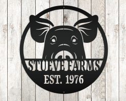 Personalized Metal Farm Signs Pig Indoor Outdoor TMS220