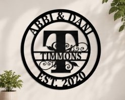 Personalized Metal Name Monogram Wedding Signs Letters Indoor Outdoor TMS118
