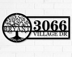 Personalized Metal Tree Of Life Address Sign House Number Sign Indoor Outdoor TMS608