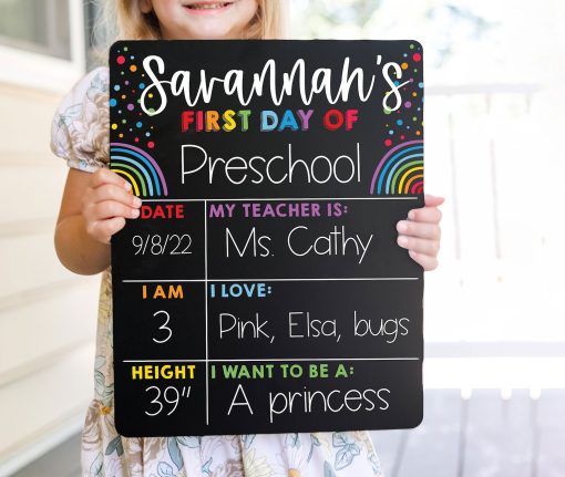 Personalized First Day of School Sign First Day Of Kindergarten Sign ...