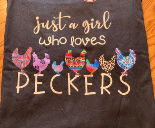 Funny Chicken Just A Girl Who Loves Peckers Shirt Sweatshirt CS47 photo review