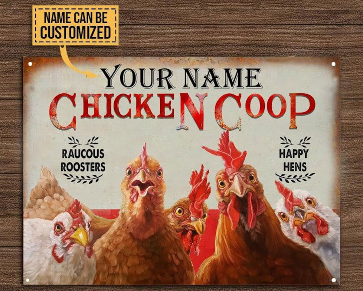 Personalized Chicken Coop Sign Metal Chicken Sign Indoor Outdoor Made ...