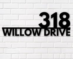 Personalized Metal Address Sign House Number Sign Indoor Outdoor TMS712
