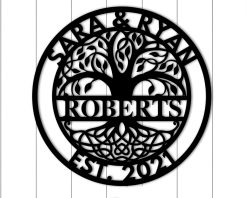 Personalized Wedding Metal Signs Name Monogram Tree Of Life Indoor Outdoor TMS686
