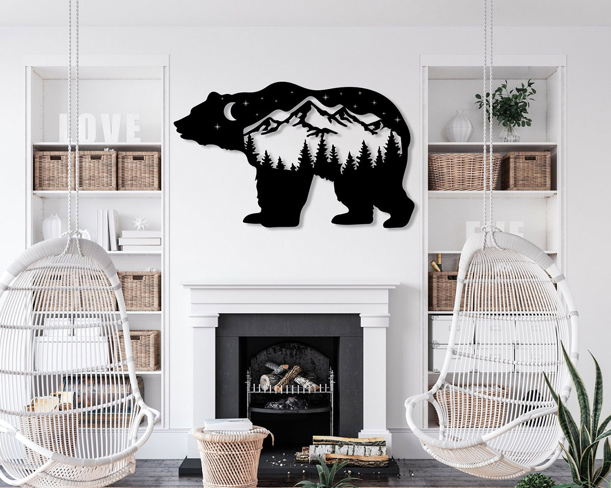 Metal Bear Wall Art Decor Tms777 Tom Pham Designs