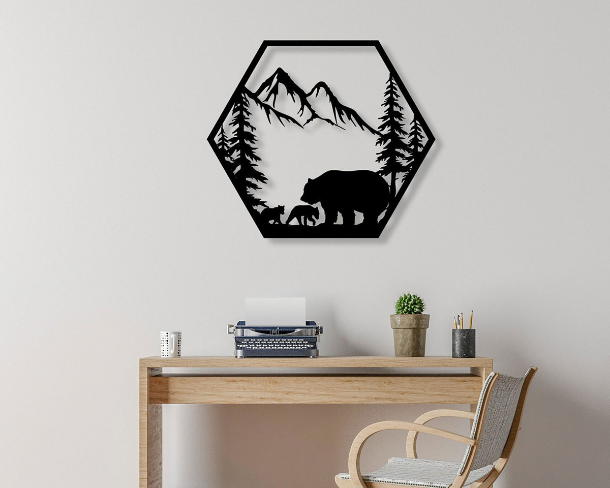 Metal Bear Wall Art Decor TMS782 – Tom Pham Designs