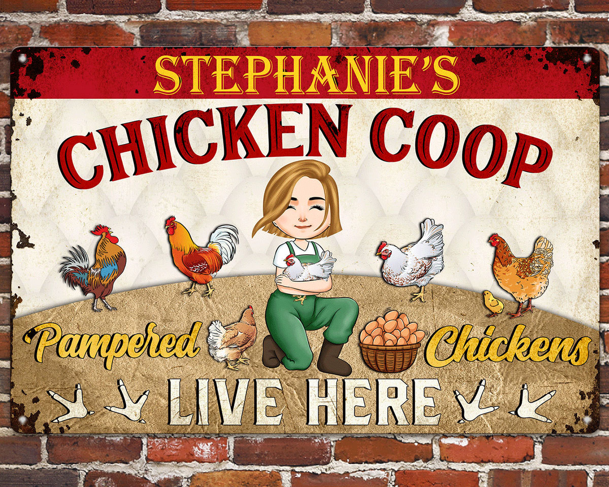 Personalized Chicken Coop Sign Metal Chicken Sign Indoor Outdoor Made