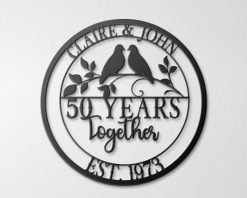 Personalized Wedding Anniversary Metal Name Monogram Signs Indoor Outdoor TMS807