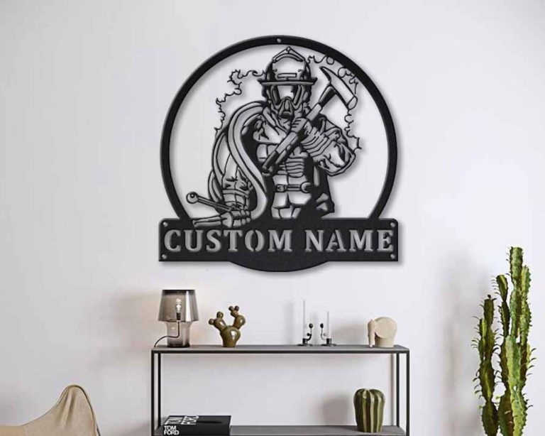 Firefighter Metal Signs Tom Pham Designs