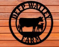 Personalized Metal Cow Sign Farm Indoor Outdoor TMS1087
