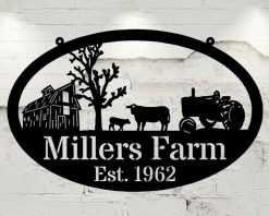 Personalized Metal Cow Sign Farm Indoor Outdoor TMS1089