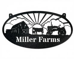 Personalized Metal Cow Sign Farm Indoor Outdoor TMS1091