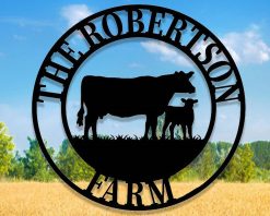 Personalized Metal Cow Sign Farm Indoor Outdoor TMS1092