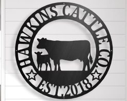 Personalized Metal Cow Sign Farm Indoor Outdoor TMS1093