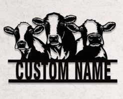 Personalized Metal Cow Sign Farm Indoor Outdoor TMS1094