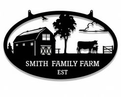 Personalized Metal Cow Sign Farm Indoor Outdoor TMS1095