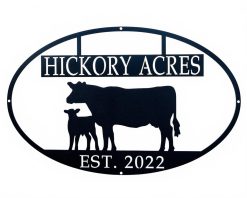 Personalized Metal Cow Sign Farm Indoor Outdoor TMS1099