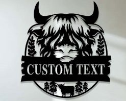 Personalized Metal Cow Sign Farm Indoor Outdoor TMS1100