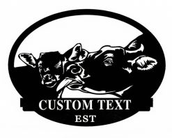 Personalized Metal Cow Sign Farm Indoor Outdoor TMS1102