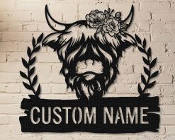 Personalized Metal Cow Sign Farm Indoor Outdoor TMS1103