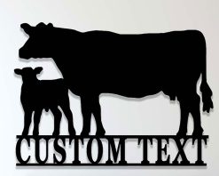 Personalized Metal Cow Sign Farm Indoor Outdoor TMS1108
