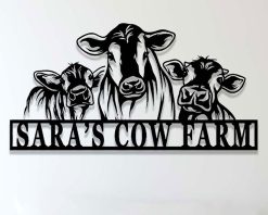 Personalized Metal Cow Sign Farm Indoor Outdoor TMS1109