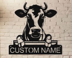 Personalized Metal Cow Sign Farm Indoor Outdoor TMS1111