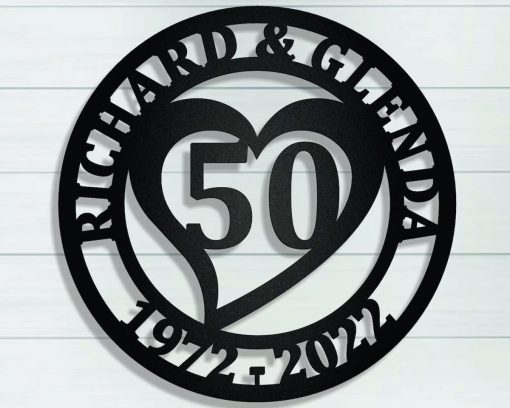 Personalized Couple Anniversary Metal Name Monogram Signs TMS1522