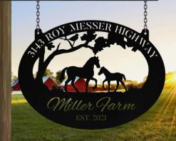 Personalized Horse Metal Sign Farm Address Sign House Number Indoor Outdoor TMS1549