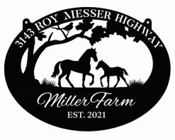 Personalized Horse Metal Sign Farm Address Sign House Number Indoor Outdoor TMS1549