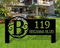 Personalized Metal Address Sign House Number Sign Indoor Outdoor TMS1554