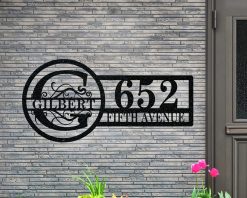 Personalized Metal Address Sign House Number Sign Indoor Outdoor TMS1555