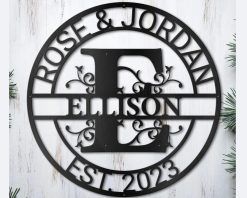 Personalized Metal Name Monogram Signs Letters Indoor Outdoor TMS1545