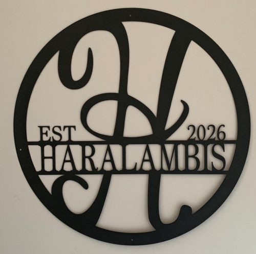 Click to view full screen Personalized Metal Name Monogram Signs Letters Indoor Outdoor TMS1546 photo review