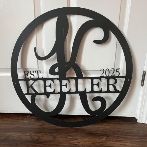 Click to view full screen Personalized Metal Name Monogram Signs Letters Indoor Outdoor TMS1546 photo review