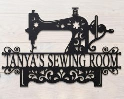 Personalized Sewing Room Metal Sign Custom Name Decor TMS1563
