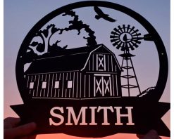 Personalized Barn Metal Sign Name Outdoor TMS1616
