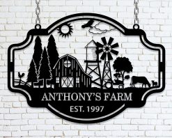 Personalized Barn Metal Sign Name Outdoor TMS1617