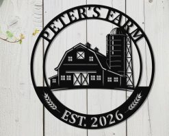 Personalized Barn Metal Sign Name Outdoor TMS1620
