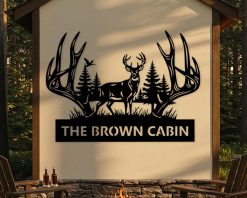 Personalized Cabin Metal Sign Name Outdoor TMS1594