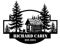 Personalized Cabin Metal Sign Name Outdoor TMS1596