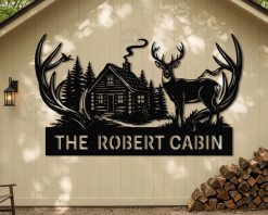 Personalized Cabin Metal Sign Name Outdoor TMS1605